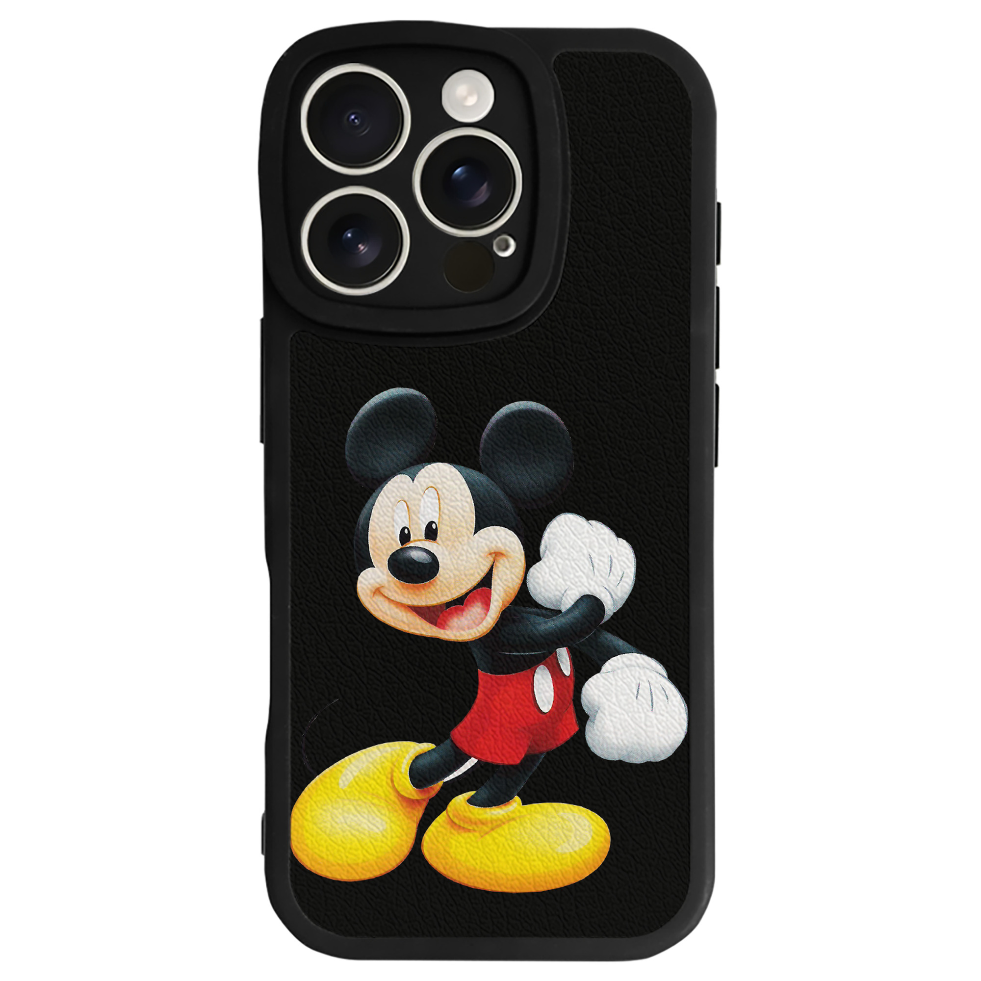 （画像用） ミッキーマウス Mickey Mouse 【iPhone 16シリーズ対応】シリコンスマホケース（レザー調） 材質：シリコン
